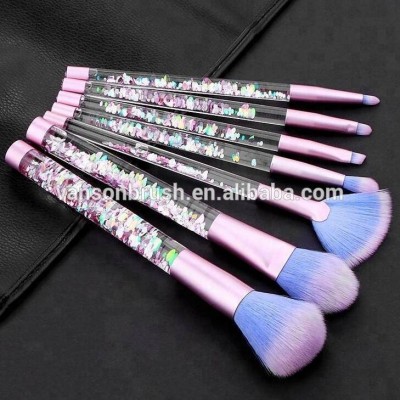 2018 Hot Sale 7pcs Synthetic Hair Makeup Brush Liquid Glitter Handle Makeup Brush Set